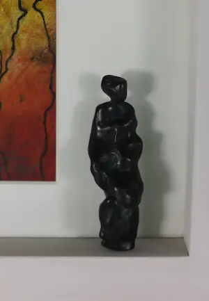 Ton Verstraten - Wandobject monotype en bronzen beeld, Beeld in schilderij en schilderij in beeld kopen? Bied vanaf 100!
