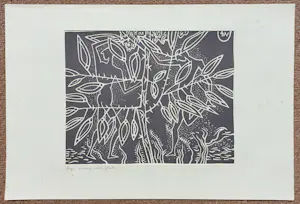 Walter Whall Battiss - Boys picking wild fruits, linosnede kaufen? Bieten Sie von 75!