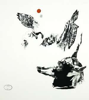 Gerti Bierenbroodspot - Ets, Gevallen engel verkocht voor € 50!