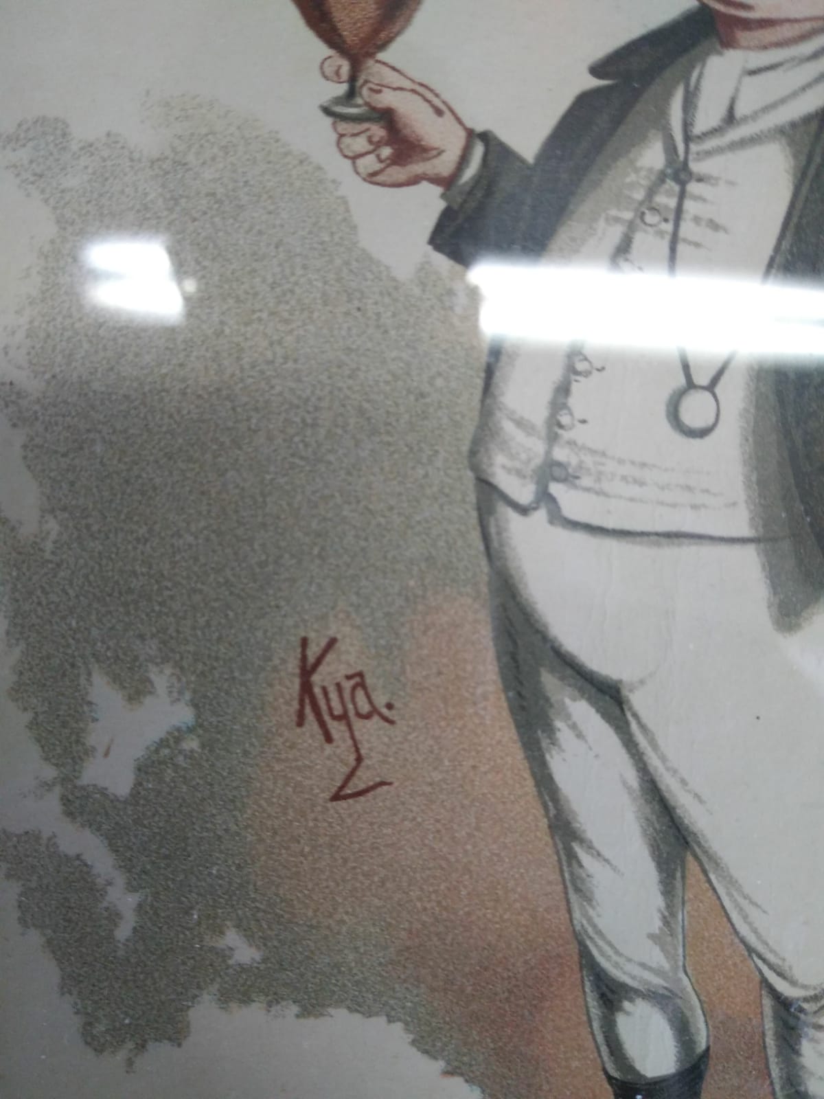 Niet of onleesbaar gesigneerd - Man met wijnglas gesigneerd KYA kopen? Bied vanaf 1!