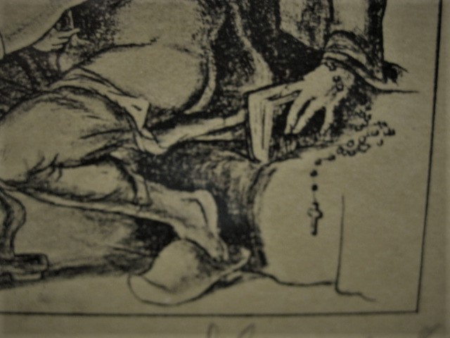 Niet of onleesbaar gesigneerd - Antieke Franse erotische Ets "de Priester en de Dame" gesigneerd  kopen? Bied vanaf 1!