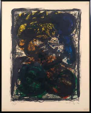 Pierre Alechinsky - Litho, Vrouw - Ingelijst verkocht voor € 10!