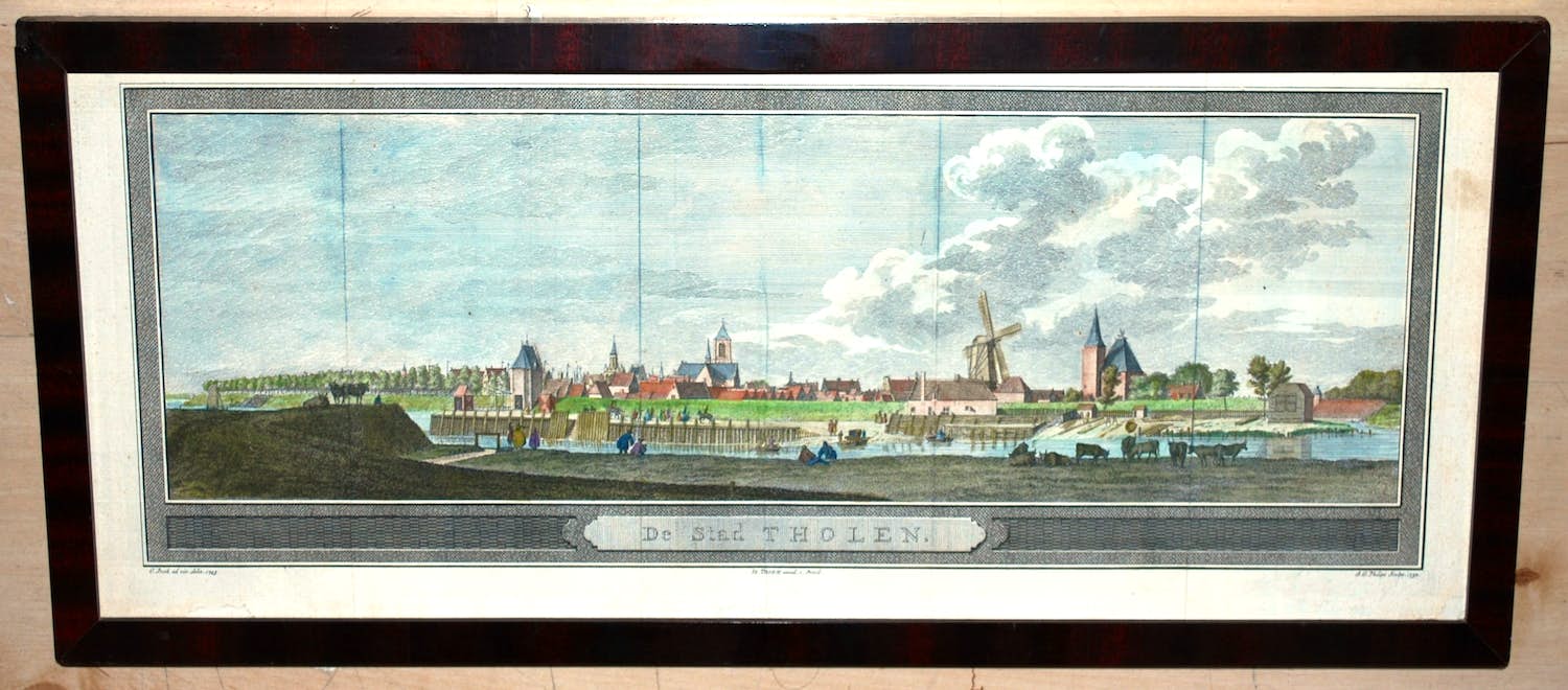 Caspar Jacobsz. Philips - - Tholen - - Zeeland - handgekleurde kopergravure uit 1752 - kopen? Bied vanaf 50!