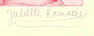 Juliette Ramade - Handgesigneerde ets: Dame aux tulipes kaufen? Bieten Sie von 25!