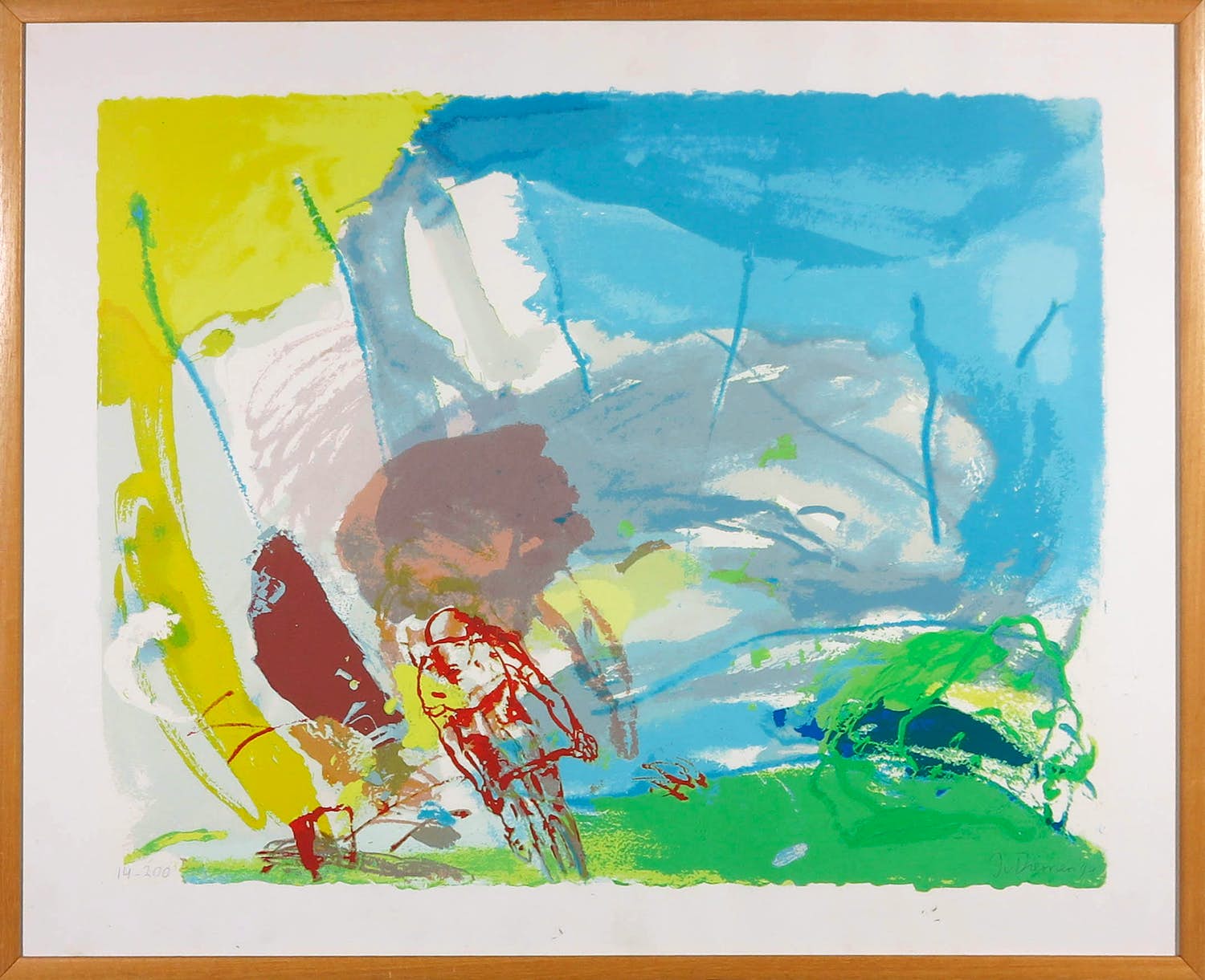 Jan van Diemen - Zeefdruk, De vier seizoenen - Ingelijst verkocht voor € 50!