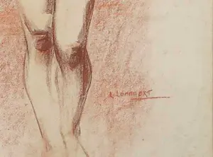 Leon Lommaert - Krijttekening, Naakt - Ingelijst kopen? Bied vanaf 35!