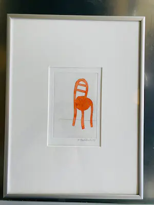 Klaas Gubbels - Stoel - met aquarel ingekleurde ets in lijst kopen? Bied vanaf 295!