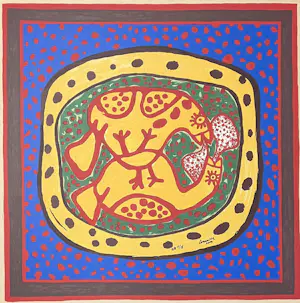 Corneille - Ingelijste Love Birds zeefdruk op canvas - Cobra EA 1/13 kopen? Bied vanaf 1600!