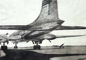 Henk Huig - Bristol Britannia, ets verkocht voor € 40!