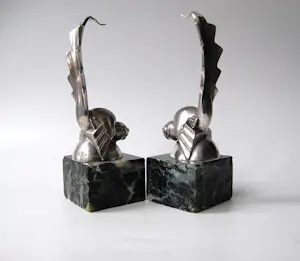 Gaston Rischmann - Art deco boeksteunen - kubistische vogels kopen? Bied vanaf 650!