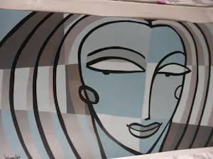 Jacqueline Schäfer - Kleurenzeefdruk HET GELUK IN ZILVER---zeer groot!! kopen? Bied vanaf 70!