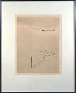 Jan Montyn - Kleurenets, Triangle des vitesses - Ingelijst verkocht voor € 100!