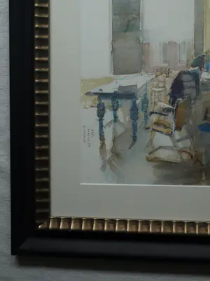 Ad Kroese - Ingelijste aquarel , Atelier II – 1998 - Lijst, 60 x 49 cm. kopen? Bied vanaf 100!