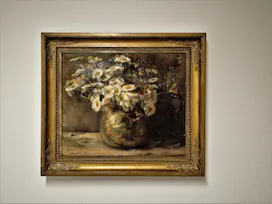 Marie van Waning-Stevels - vroeg 20e eeuws olieverf - bloemstilleven met margrieten - gesigneerd kopen? Bied vanaf 179!