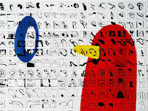 Jan Snoeck - in 1974 gemaakte grote zeefdruk "klik,klak en lolo, lolola" bep. oplage (60) kopen? Bied vanaf 46!