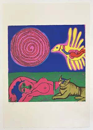 Corneille - Grote litho Zonnevogel, 1994 kopen? Bied vanaf 750!