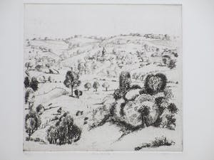 Herman Berserik - Frans landschap - Ets kopen? Bied vanaf 75!