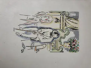 Kees van Dongen - Pochoir uit La Garonne - Het Rustmoment kopen? Bied vanaf 250!