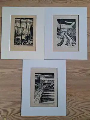 Andre van der Vossen - 3 houtsnede grafiek 1928 verkauft für € 100!