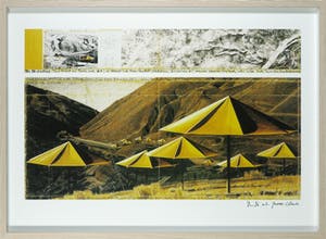 Christo - Handgesigneerde exemplaar The Umbrella's - Ingelijst kopen? Bied vanaf 1!