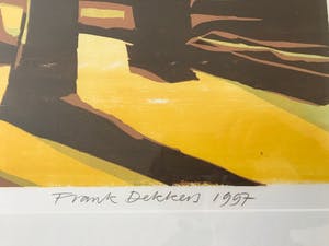 Frank Dekkers - houtsnede van landschap (mooi ingelijst) kopen? Bied vanaf 150!