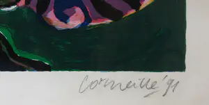 Corneille - Zeefdruk, Jardin des délices - Ingelijst (Zeer groot!) kopen? Bied vanaf 500!