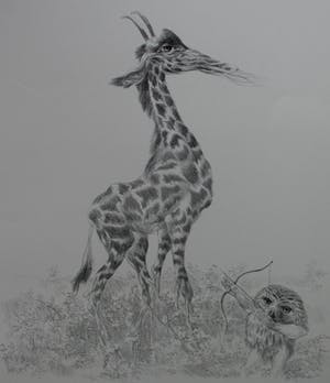 Peter Vos - Litho: De ontdekking van de giraffe kopen? Bied vanaf 150!