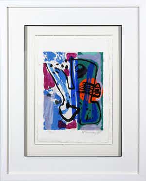 Corneille - Zeefdruk uit Een schedel vol stem - Ingelijst verkocht voor € 1!