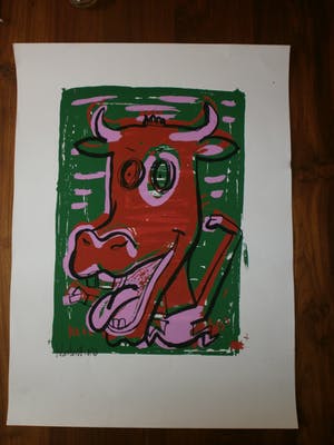 Buy Peter Klashorst - mad cow green [beperkte oplage]? Bid from 35!