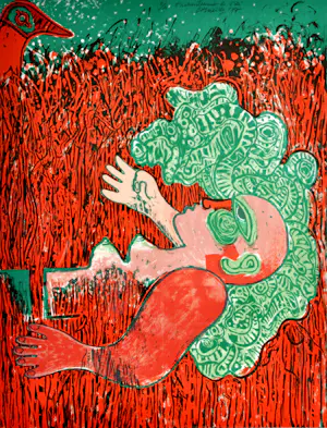 Corneille - Enchantement de l'éte - litho - Gesigneerd - 66x50 cm - 1977 - Ingelijst kopen? Bied vanaf 495!