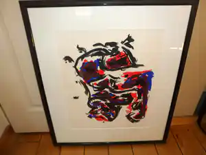 Theo Wolvecamp - Zeefdruk, Abstracte compositie verkocht voor € 150!