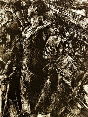 Ignaz Epper - Renommierter Schweizer expressionist - der Theaterbesuch - signiert kopen? Bied vanaf 29!