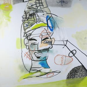 Rachid Ben Ali - Gemengde techniek op doek, Zonder titel (Groot) kopen? Bied vanaf 1!