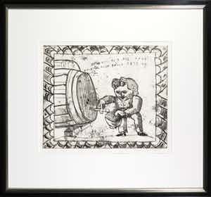 Lucebert - Ets, Spaanse snaak - Ingelijst verkocht voor € 160!