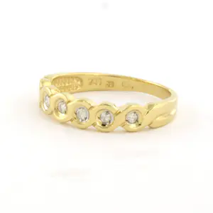 18k geel gouden ring met briljant geslepen diamant tot. 0.10ct – F/G - pique kopen? Bied vanaf 260!