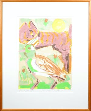 Xandra Donders - Litho, Leeuwenpaar - Ingelijst kopen? Bied vanaf 1!