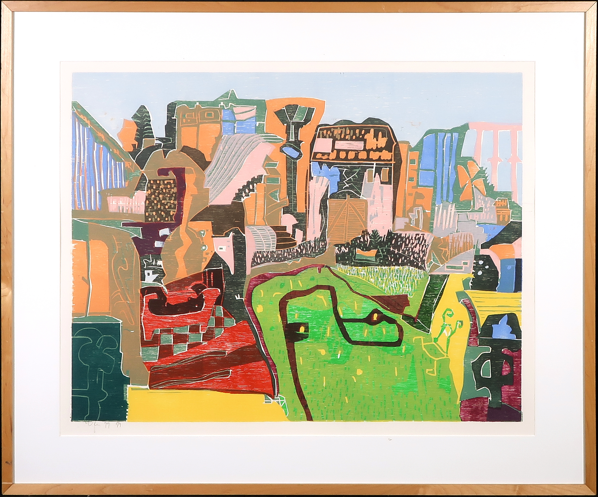 Vincent van Ojen - Houtsnede, Zonder titel - Ingelijst (Groot) verkocht voor € 70!