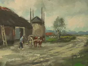 Hendrik Cornelis Kranenburg - Olieverf - Boerderij op Platteland kopen? Bied vanaf 90!