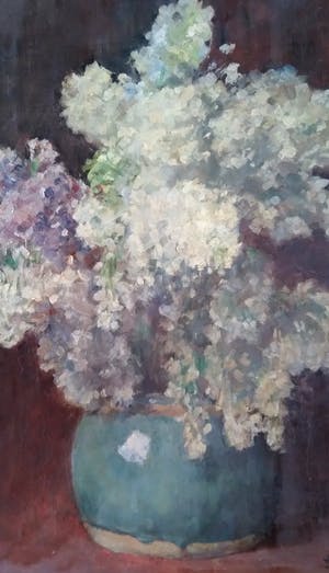 Jan Rinke - (1863-1922) Stilleven hortensia's in gemberpot, olieverf kopen? Bied vanaf 69!