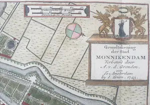 Isaac Tirion - Grondtekening der Stad Monnikendam Oude Gravure Tirion 1743 kopen? Bied vanaf 45!