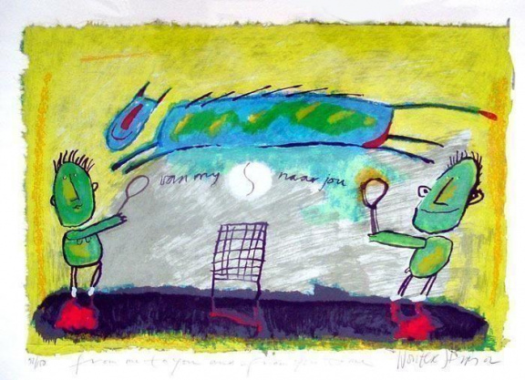 Wouter Stips - Kleurenzeefdruk VAN MIJ NAAR JOU Handgesigneerd verkocht voor € 175!