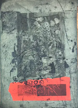 Antoni Clave - Aquatint- en carborundumgravure In groen en rood, 1971 kopen? Bied vanaf 800!