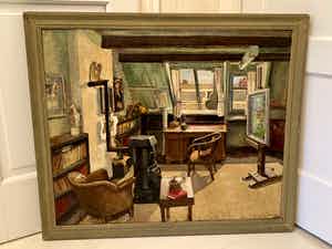 Johan Eshuis - (1904-1971) Interieur eigen zolder verkocht voor € 50!