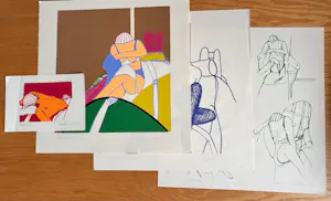 Hans-Joachim Spesshardt - Lot van 4 gesigneerde zeefdrukken- 1967 kopen? Bied vanaf 65!