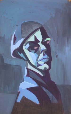 Joe Wols - Gouache op papier, Blauw figuur kopen? Bied vanaf 1!