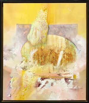 Frans Nicolai - Gemengde techniek op doek, Schedel - Ingelijst verkocht voor € 1!