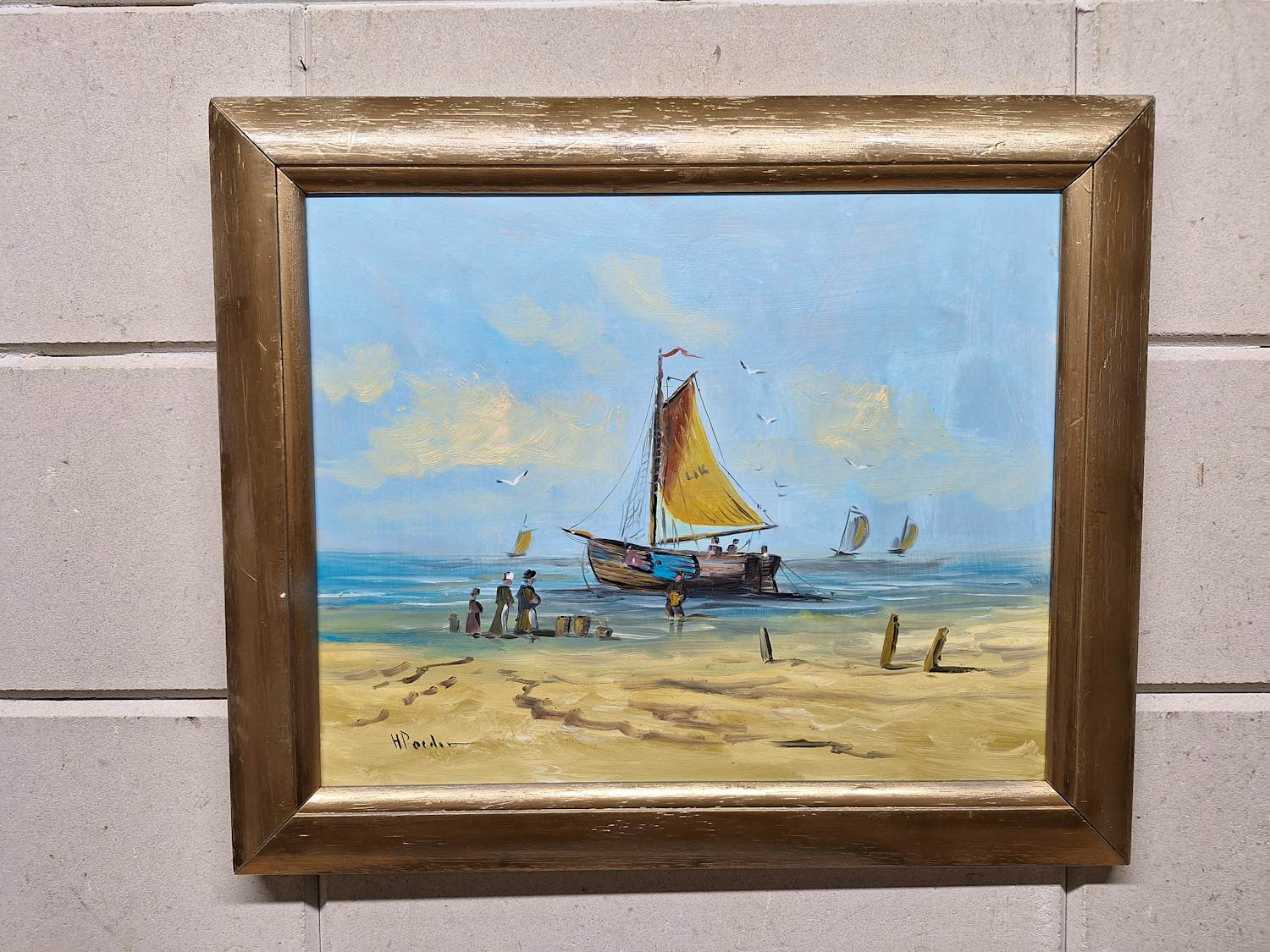Buy Henk Poeder - Zee en Strandgzicht met een Botter? Bid from 85!