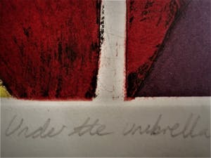 Annora Spence - Karakteristiek Litho van bekende Britse Grafica "Under the Umbrella" kopen? Bied vanaf 10!