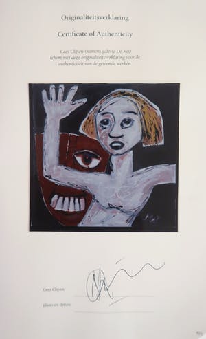 Martin van Wordragen - Olieverf op doek, Puber met masker - Ingelijst kopen? Bied vanaf 150!