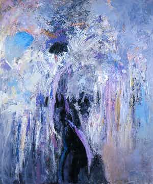 Franscz Witte - Acryl op doek, Abstract in paarstinten (Groot) verkocht voor € 100!